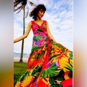 Farm rio Mixed toucans maxi Dress Small